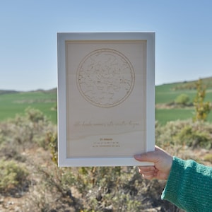 Mappa stellare in legno personalizzata