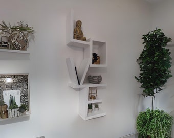 Handmade wooden love shelf, modern and elegant shelf to hang on the wall, love written, unique gift, white colour.