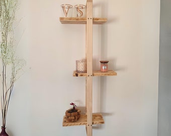 Handmade Wall Shelves with 3 Shelves, Wooden Storage Cabinet, Shelf for Kitchen, Bedroom, Living Room, Study.