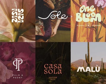 I Will Create Custom Logo Design for your Business, Logo Creation, Professional Bold Bubbly Custom Logo Maker, Funky Retro Logo, Boho Logo