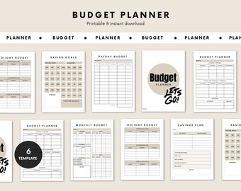 Budgetplanner, printable planner, printable budgetplanner, beige, budget, worksheet, financial planner, savings plan, 2024
