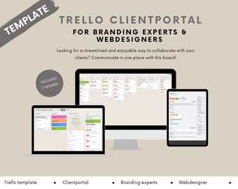 Client portal | Trello Template | Branding experts | webdesigner | Business workflow | Projectmanagement | client workflow | organized | CRM