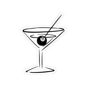 Martini 8-Ball Vinyl Aufkleber: Cocktail Bar Decor