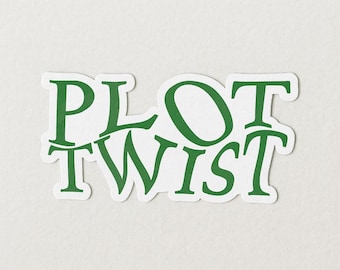 Plot Twist Sticker: Whimsical Laptop Decal for Book Lovers
