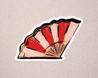 Spanish Fan Kiss-Cut Sticker: Flamenco Dancer Vinyl Decal