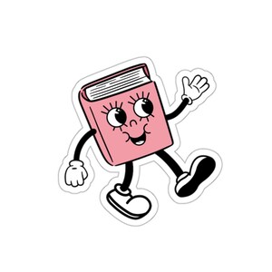 Bookish Cartoon Character Stickers, Fun Laptop Decals, Cute Planner Accessories, Literary Gift, Nerdy Stationery, Reading Lover Decoration