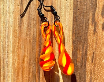 Fire Drop Blown Glass Earrings - Handmade Jewelry - Hypoallergenic | Art By Aaron Dye