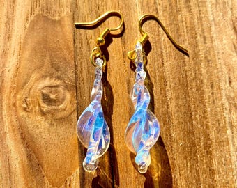 Elegant Blown Glass Earrings - Handmade Opalescent Gift For Her - Hypoallergenic | Art By Aaron Dye