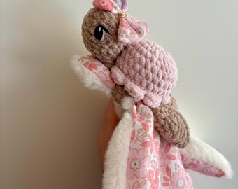 Turtle soft toy with bow