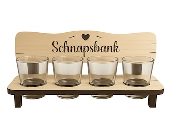 Laser Engraving File - Schnapsbank (Shot Glass Holder / Bench) - Birthday / Wedding / Housewarming / Gift / Custom