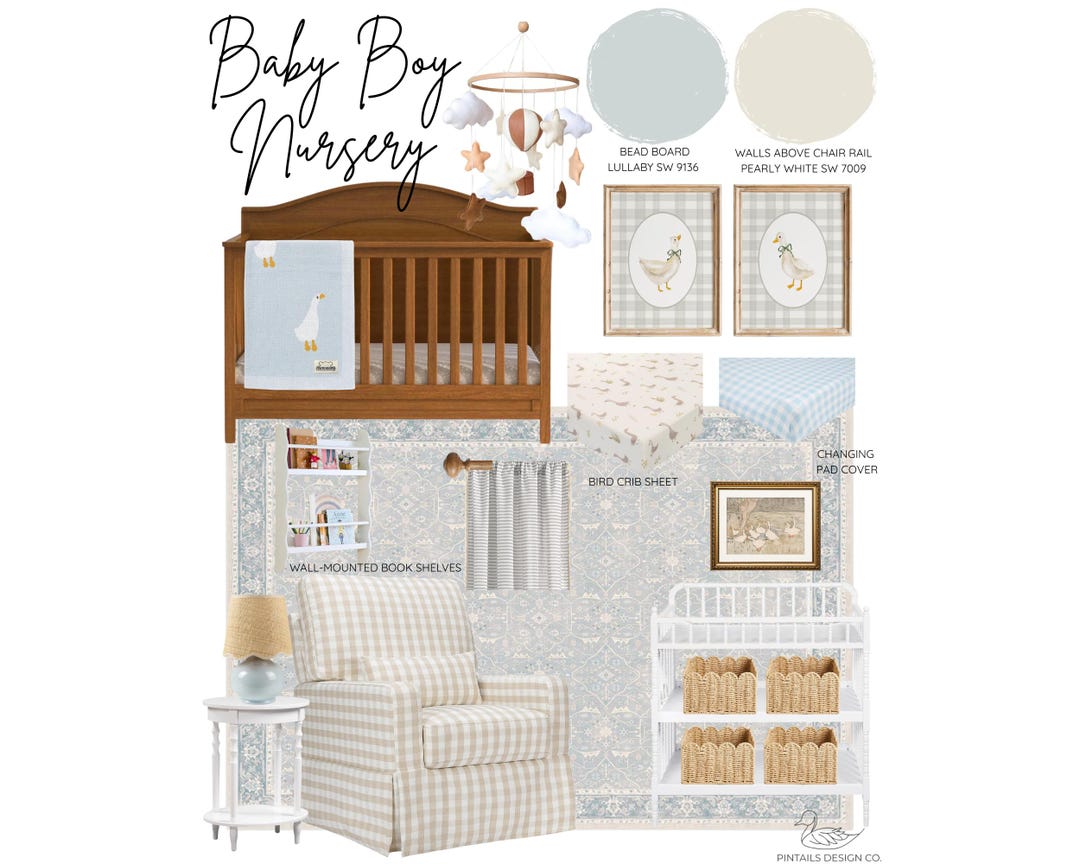 Boy Nursery Design Mood Board: Instant Download Interior Design - Etsy