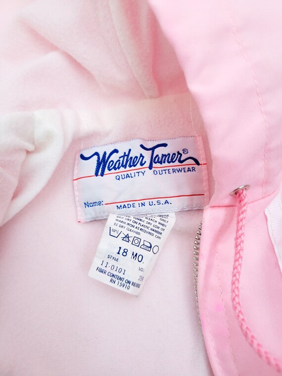 Vintage Weather Tamer Pink Bow Hooded Jacket Tagg… - image 4