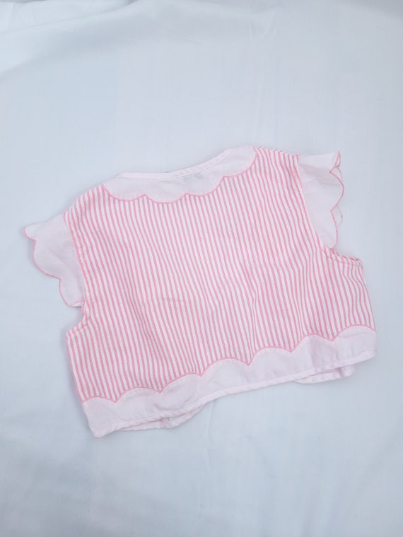 Vintage Alyssa Pink Stripe Bolero Jacket - image 6