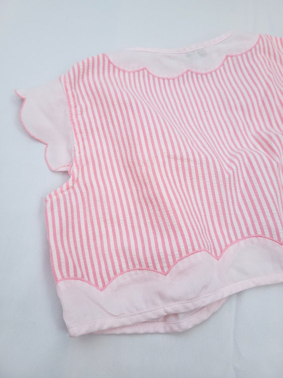 Vintage Alyssa Pink Stripe Bolero Jacket - image 5