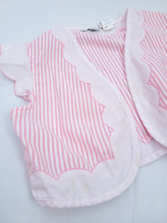 Vintage Alyssa Pink Stripe Bolero Jacket - image 3