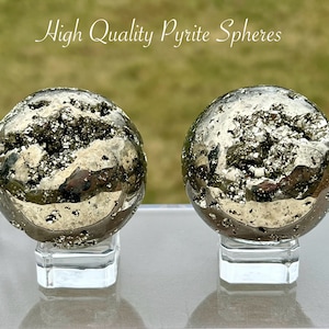High Quality Druzy Pyrite Spheres 50.8mm.