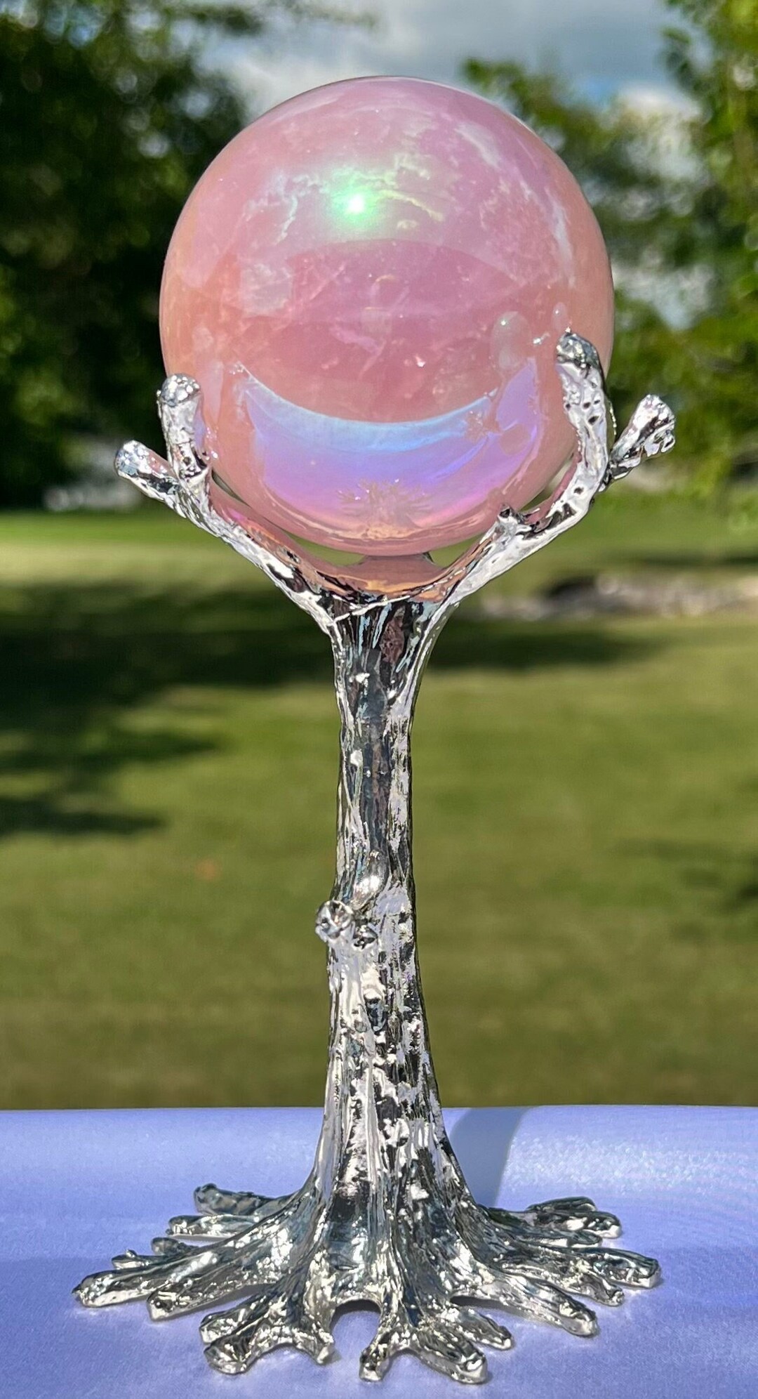 Silver Tree Sphere Standcrystal Sphere Holderball Orb Stand Holder