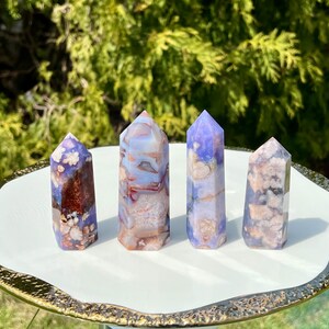 Super unique and beautiful Blue Flower Agate Towers-High Quality-Very Hard to find