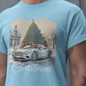 Men&#39;s Christmas T Shirt | Bentley T Shirt | Car T Shirt | Festive T Shirt
