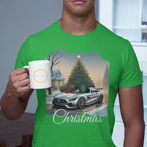 Maglietta natalizia da uomo / Maglietta Mercedes AMG / Maglietta per auto / Maglietta festiva