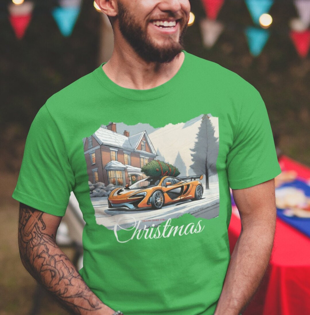 Men's Christmas T Shirt Mclaren T Shirt Car T Shirt Festive T Shirt