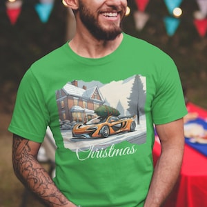 Men&#39;s Christmas T Shirt | McLaren T Shirt | Car T Shirt | Festive T Shirt