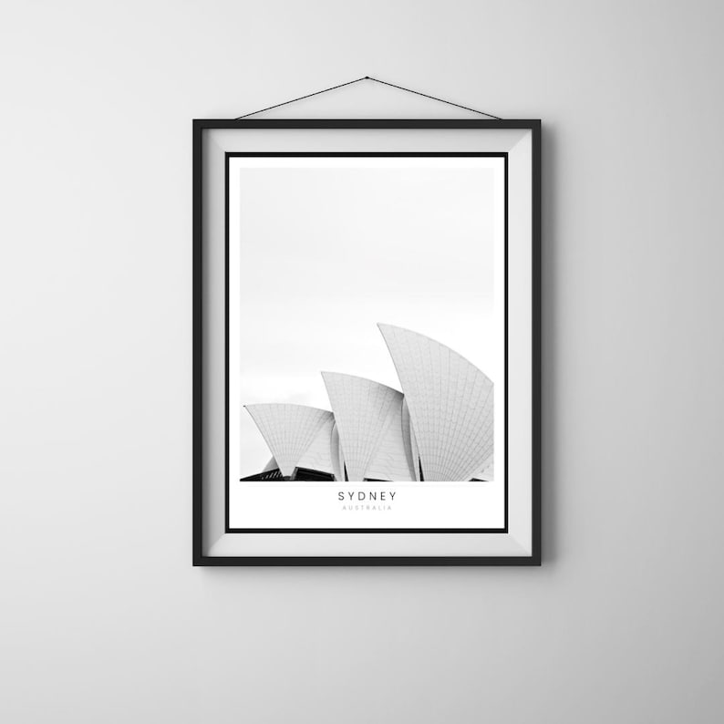 Sydney Opera House Print — Minimalist Black & White Photography ...