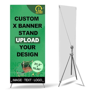 Adjustable X Banner Stand,31.5&quot; X 70.86&quot; Signs Customize for Business, Advertising, and Party Fits Any Banner Size