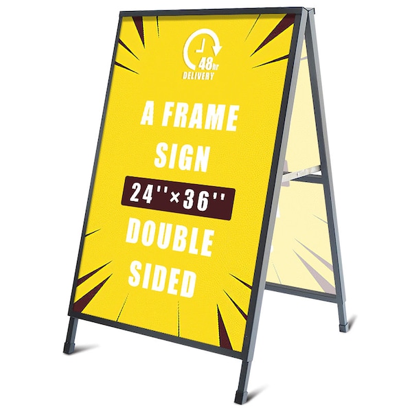 A Frame Sidewalk Sign 24x36 inches Sandwich Board Signs Outdoor Heavy Duty Double-Sided, Corrugated Boards for Business Indoor Outdoor