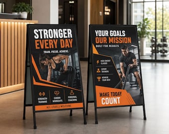 Business Sign Custom A Frame Sign 24x36 Double Sided Sandwich Board for Business, Heavy Duty Indoor & Outdoor Display Custom Frame Sign