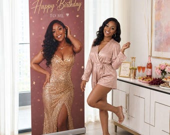 Birthday Welcome Sign Custom Retractable Sign Wedding Birthday Sign Party Banner Sign Wedding Decoration Roll Up Banner Event Photo Backdrop