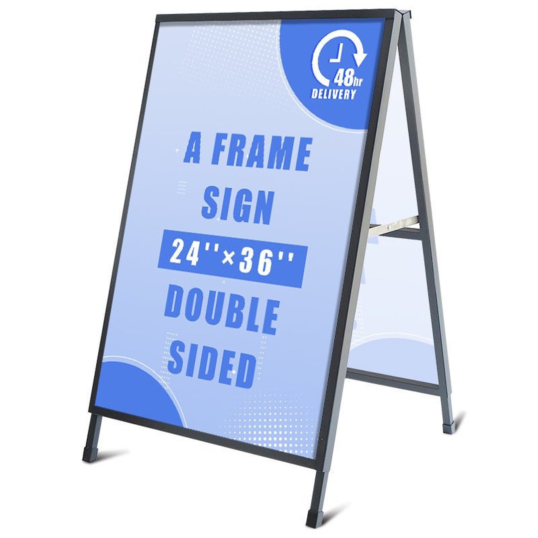 A-frame Sidewalk Sign 24x36 Inches Sandwich Board Sign, Steel Metal ...