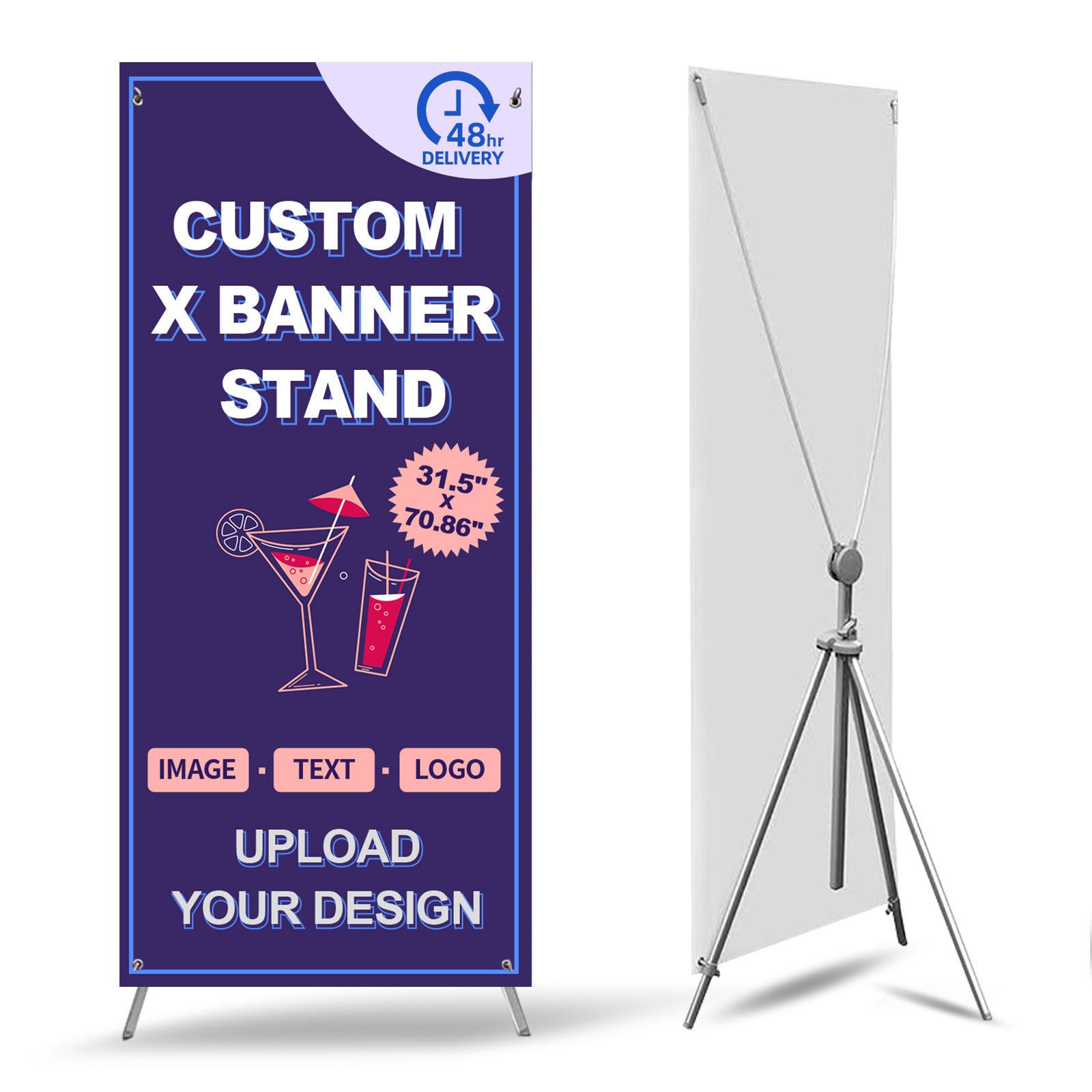 YDisplay X Banner Stand Adjustable Fit Size From 23"X63" To 32