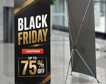 Custom X-Stand Banner, Full Color Business Sign Display, Personalized Design