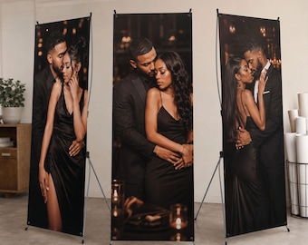 Custom X-Stand Banner, Personalized Wedding Sign, Custom Sign Display, Full Color Printing, Custom Design, Wedding Decoration