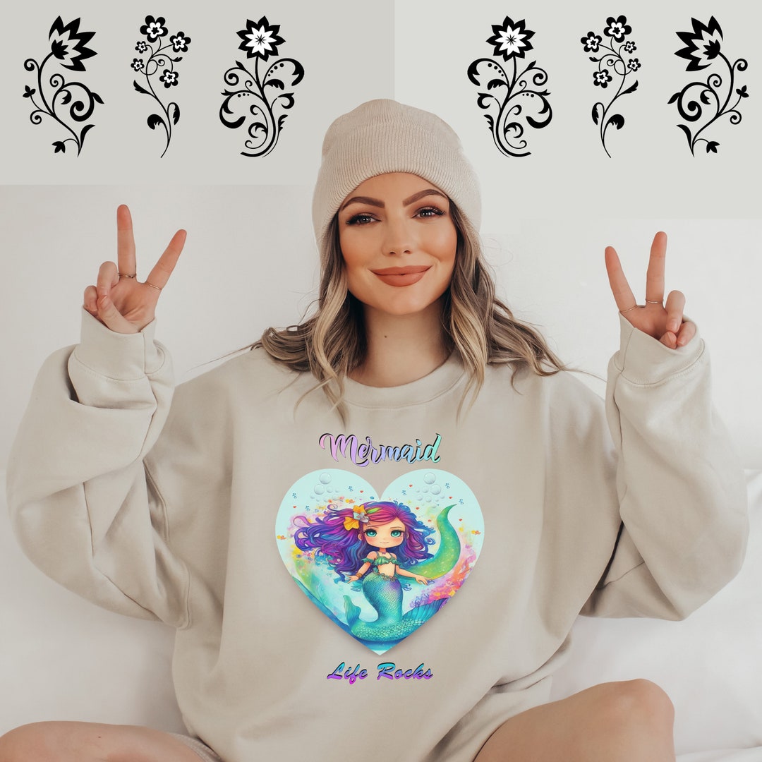 Mermaid Sweater, Chrisrmas Gift Sweater, Mermaid Love Sweater, Sea