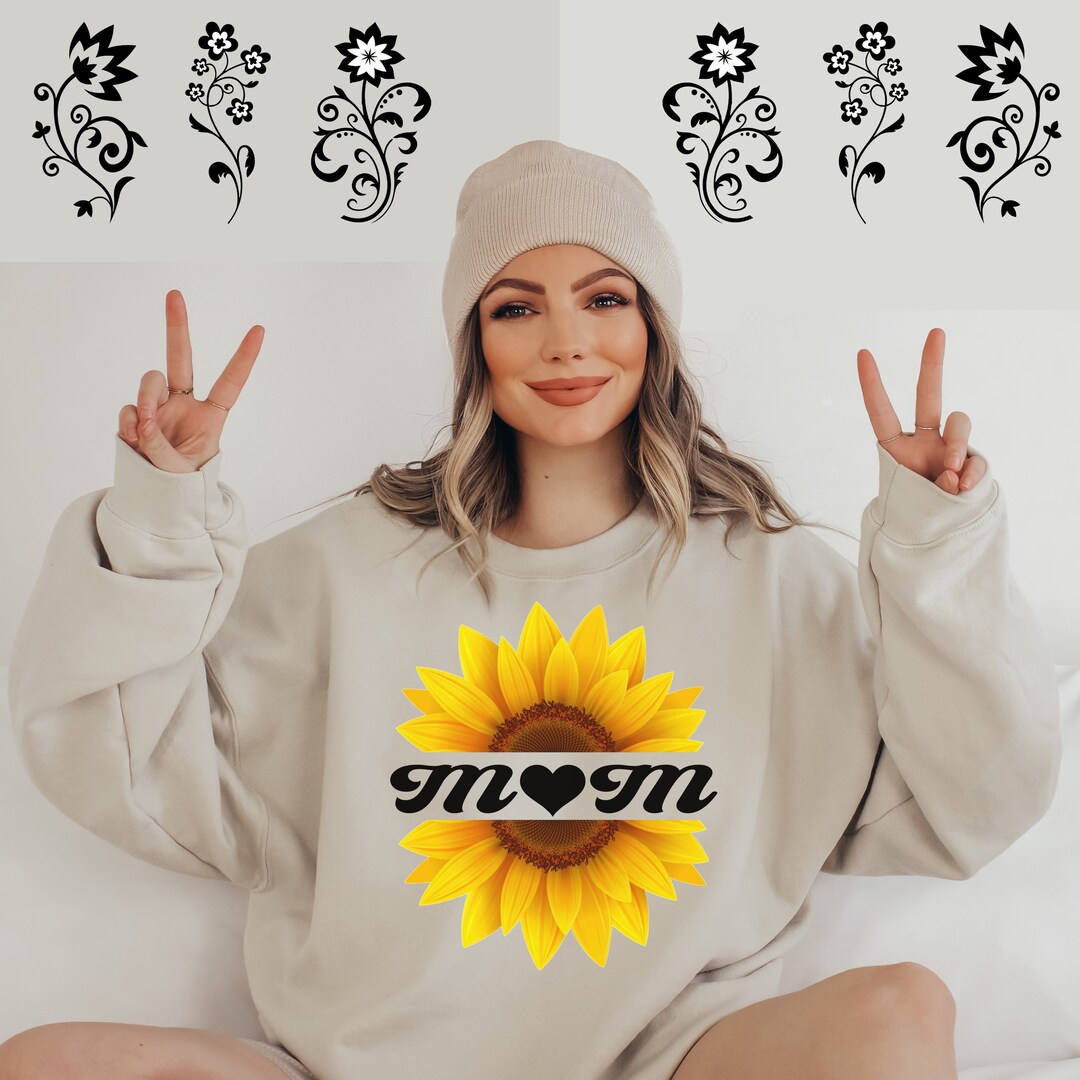 Mom Sweater, Flower Sweater, Love Mom Sweater, Christmas Mom Gift