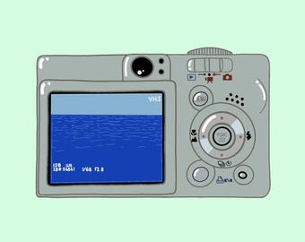 Y2k Camera “Beach Bum” Print 8’x8’ Semigloss Cardstock