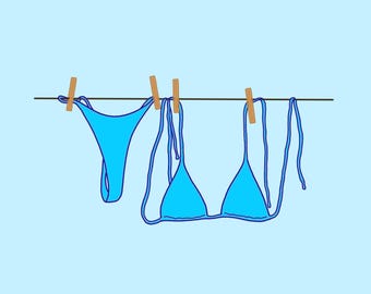 Aqua Bikini “Beach Bum” Print 8’x8’ Semigloss Cardstock