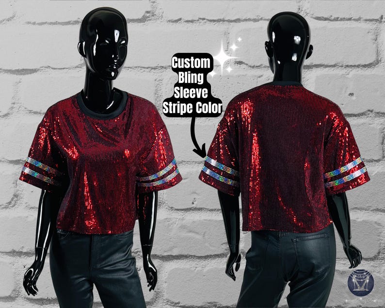 Burgundy Sequin Top, Custom Sequin Shirt, Football Bling, Cheer Bling, Birthday Bling, Sports Bling, Custom Name and Number, Concert Bling, Tour Jersey