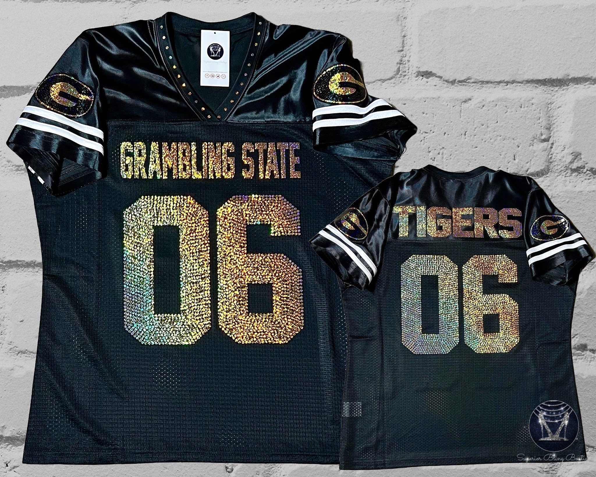 grambling jersey dress Buy GSU, Grambling, Women's Bling Patchwork Jersey, State University, Grambling Tigers, HBCU, College Bling, Gifts for Her Online in India Color: Emerald Green