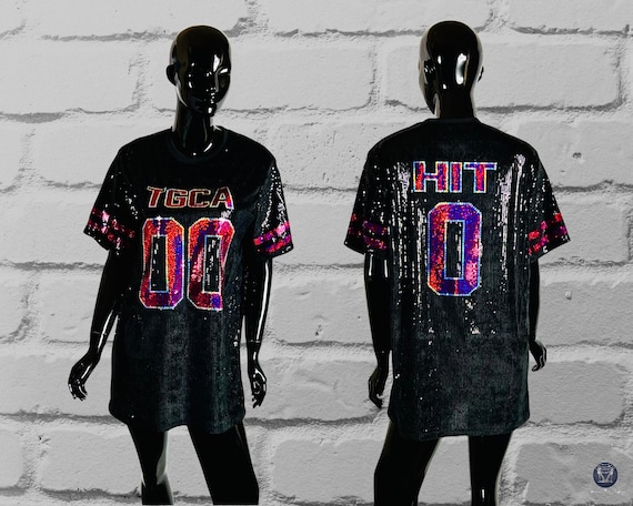 sequin jersey dress custom Preorder Full Dress, T-shirt Dress, Customize with text and number, Custom Bling Sleeve, Birthday, Concert Bling, Bling 41L