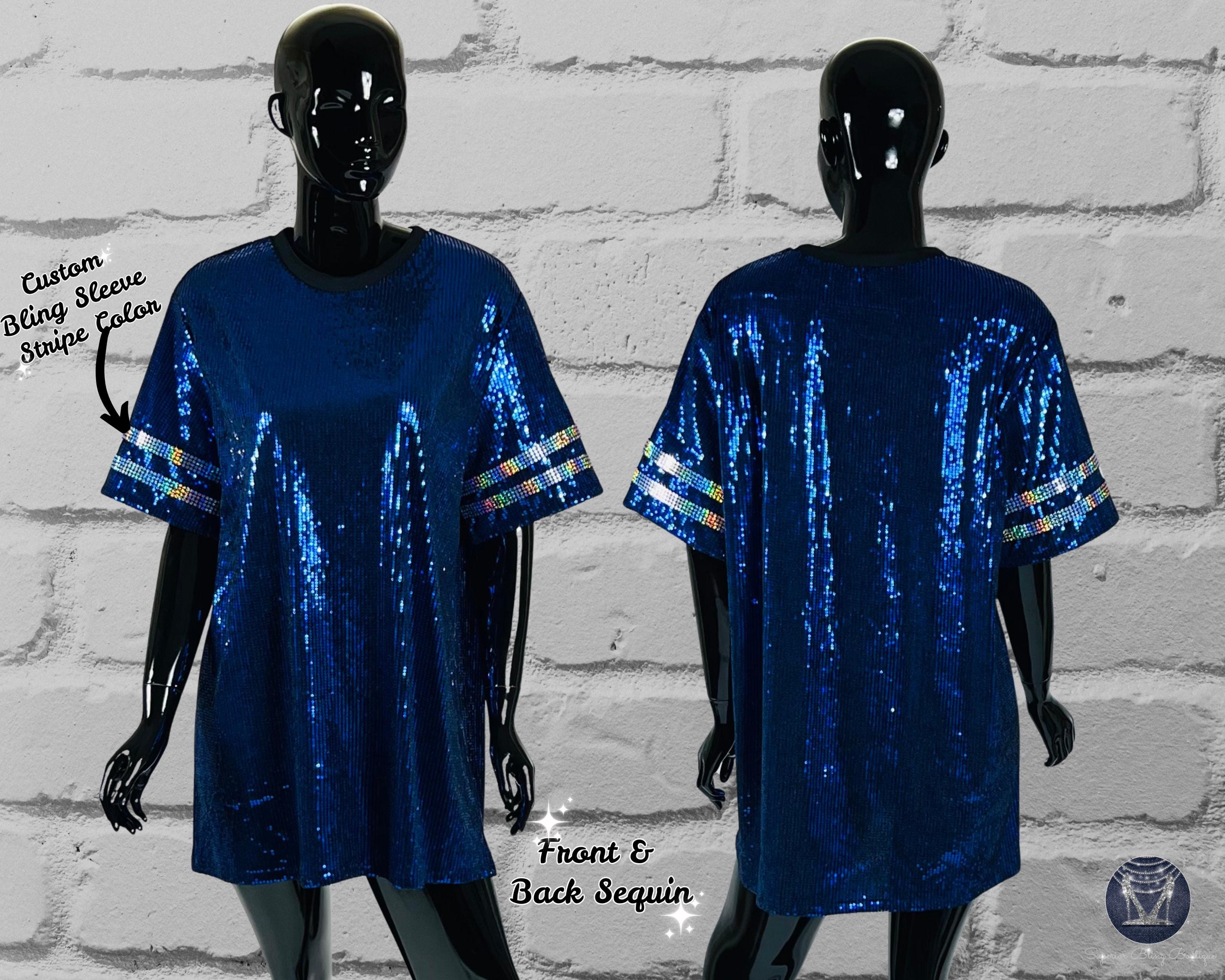 Custom Jersey Full Sequin Dress, T-shirt Dress, Customize With Text and  Number, Custom Bling Sleeves, Birthday, Team Fan Bling, Jersey Bling - Etsy