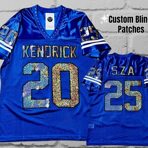 Blue Bling Jersey, Custom Bling Jersey, Bling Football Jersey, Birthday Bling, Bling fan apparel, Sports Bling, Custom Glitter Sports Jersey, Custom Bedazzled Jersey, Name and number rhinestone Jersey, bride bling jersey, mom sports bling shirt