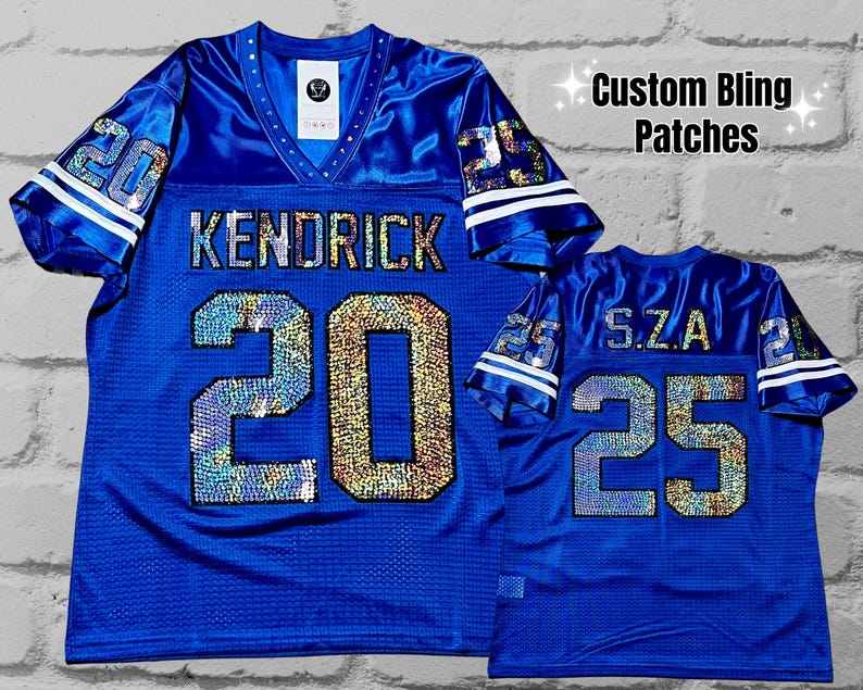 Blue Bling Jersey, Custom Bling Jersey, Bling Football Jersey, Birthday Bling, Bling fan apparel, Sports Bling, Custom Glitter Sports Jersey, Custom Bedazzled Jersey, Name and number rhinestone Jersey, bride bling jersey, mom sports bling shirt