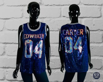Custom Sequin Basketball Jersey Shirt – Bling Birthday Outfit – Personalized Team with Name & Number – Game Day Concert Look – Sparkly Shirt