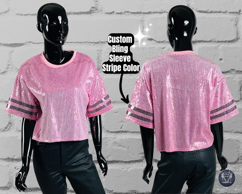 Cheer Mom Light Pink Sequin Top, Custom Sequin Shirt, Football Bling, Cheer Bling, Birthday Bling, Sports Bling, Custom Name and Number