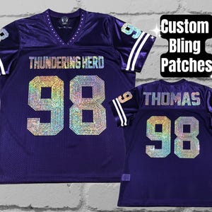 Custom Bling Women’s Patchwork Jersey - customize with your team, mascot name, text and number, Gifts for her