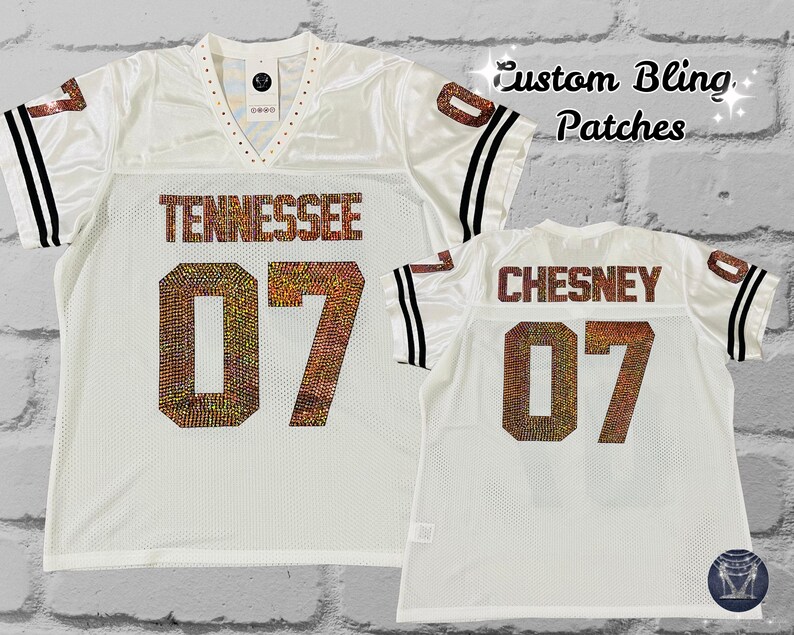 White Bling Jersey, Custom Bling Jersey, Bling Football Jersey, Birthday Bling, Bling fan apparel, Sports Bling, Custom Glitter Sports Jersey, Custom Bedazzled Jersey, Name and number rhinestone Jersey, bride bling jersey, mom sports bling shirt