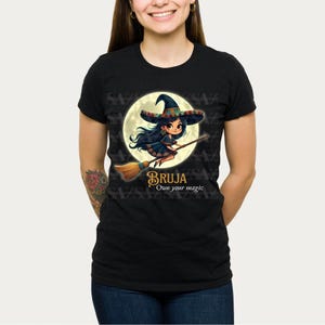 Bruja Own Your Magic Spanish Halloween T-shirt PNG Sublimation DTF Digital Image